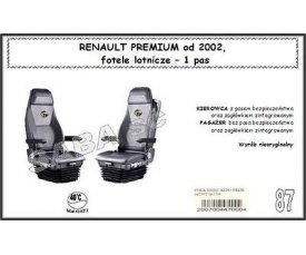Чехол RENAULT PREMIUM с 2002, сиденья-вертушки, 1ремень 1741