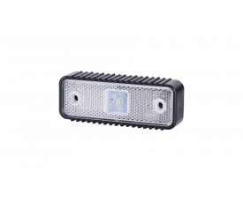 LD 537 Габаритно-контурный фонарь HOR 55 1 LED рильефний широкий корпус с отражателем белый   2функции: позиционный перед/светоотражатель 5537